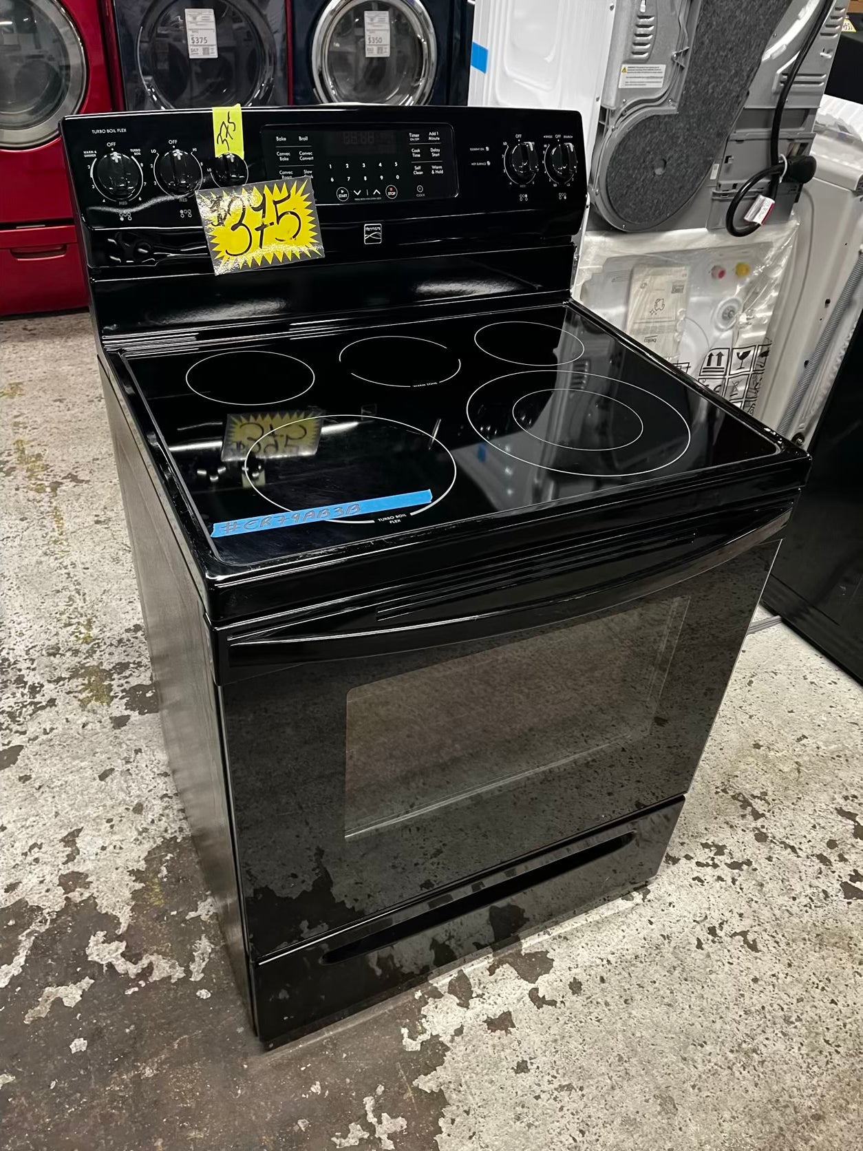 🎁Holiday Sale 🎄 Kenmore electric 220v glass top range 5 burner Refurbished convection bake Broil self clean black 30" #ER79AB3B