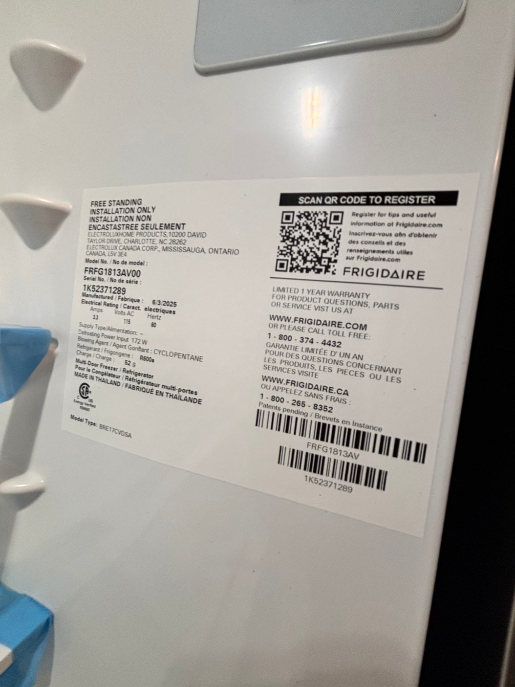 >frigidaire Open box 📦 New S/d 31.5 in. 18 cu. ft. Counter Depth French Door Refrigerator in Fingerprint-Resistant Stainless Look       #RYFG18LB