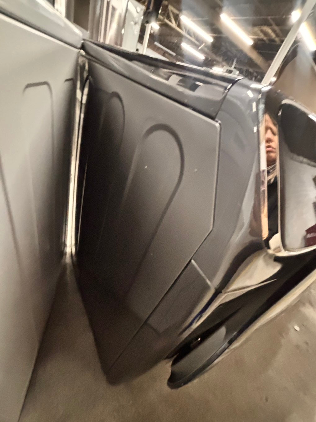 >Samsung Sensor dry steam electric 220v dryer front load stainless steel drum 7.5cu.ft. large capacity  27" dark gray  #EDS55BB