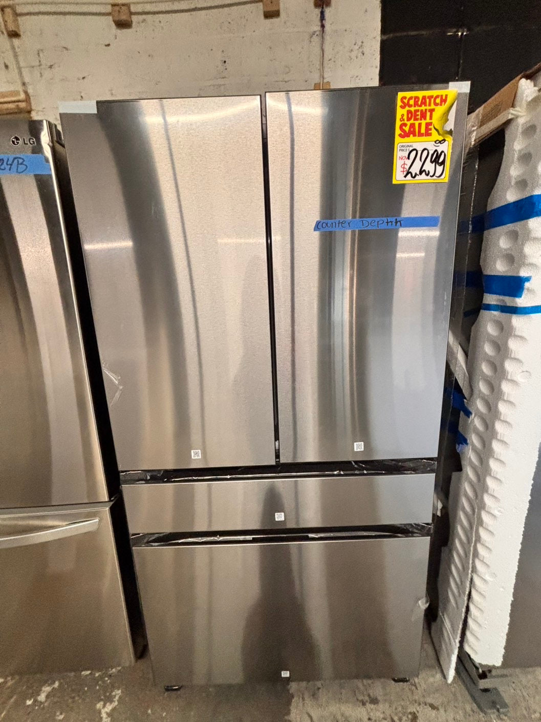 >special🎈New open box 📦 Samsung - Bespoke 23 cu. ft. Counter Depth 4-Door French Door Refrigerator with Beverage center #RRSYY41B