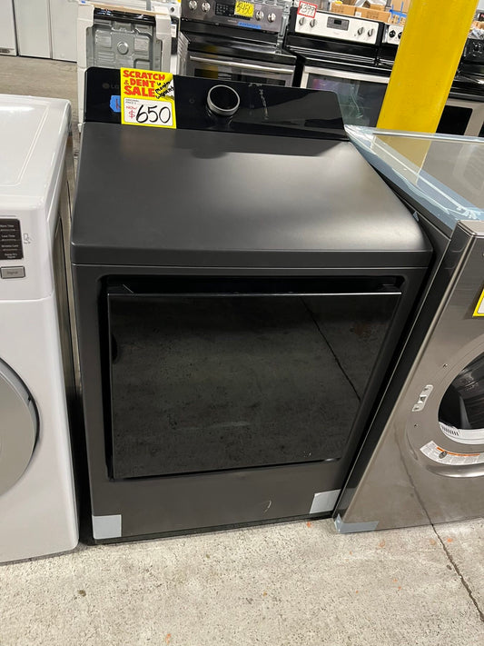 Open box | scratch & dent LG The LG 7.3 Cu. ft. Matte Black Electric Dryer - DLEX8600BE is a smart electric dryer that has over 24 drying programs. It has a large capacity and is easy to use. It also has app connectivity and can use steam  #LG75MDL