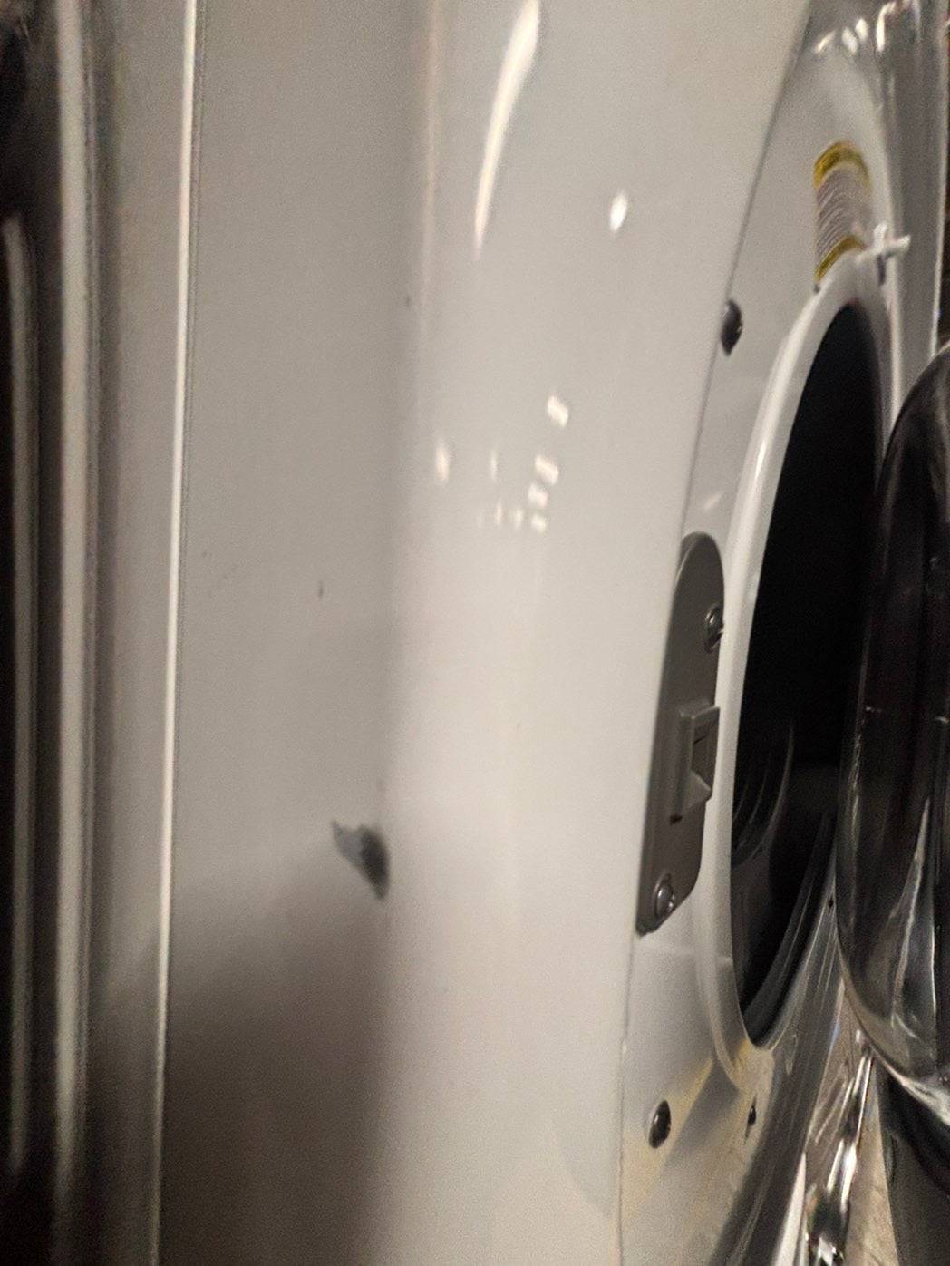 >Samsung Sensor dry steam electric 220v dryer front load stainless steel drum 7.5cu.ft. large capacity  27" white #WDS46BL