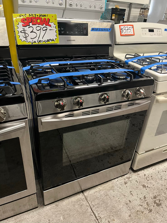 - Samsung range 5 burner bake broil self clean stainless steel  30" ##GR236ACB