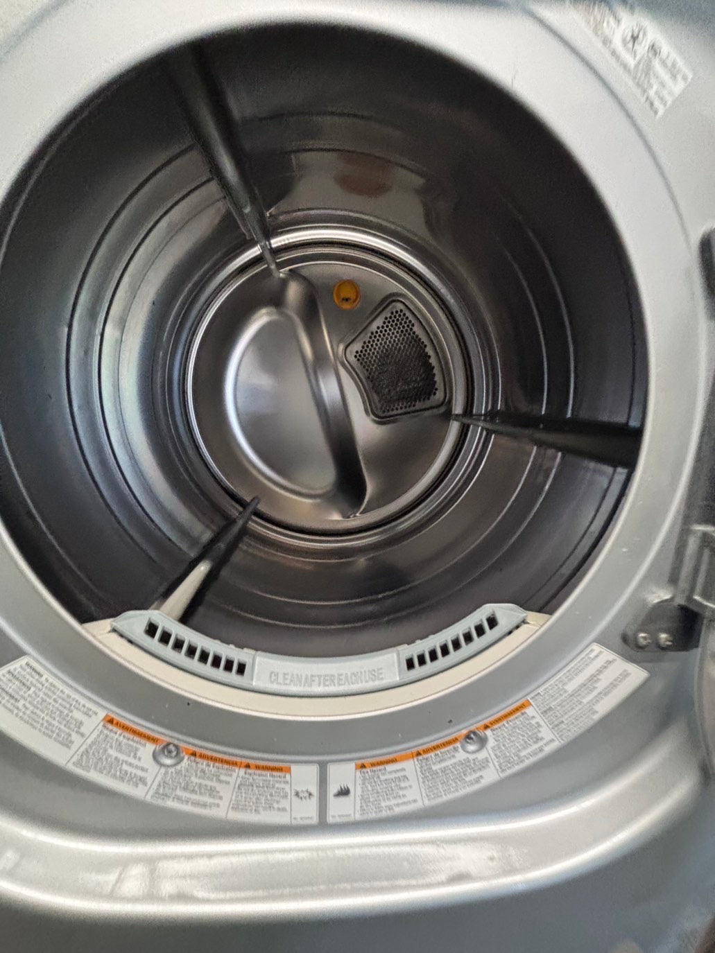 >*LG GAS  washer large capacity& dryer steam set front load stackable or side by side gray 27” in used-Refurbished #SFLG9B6ET