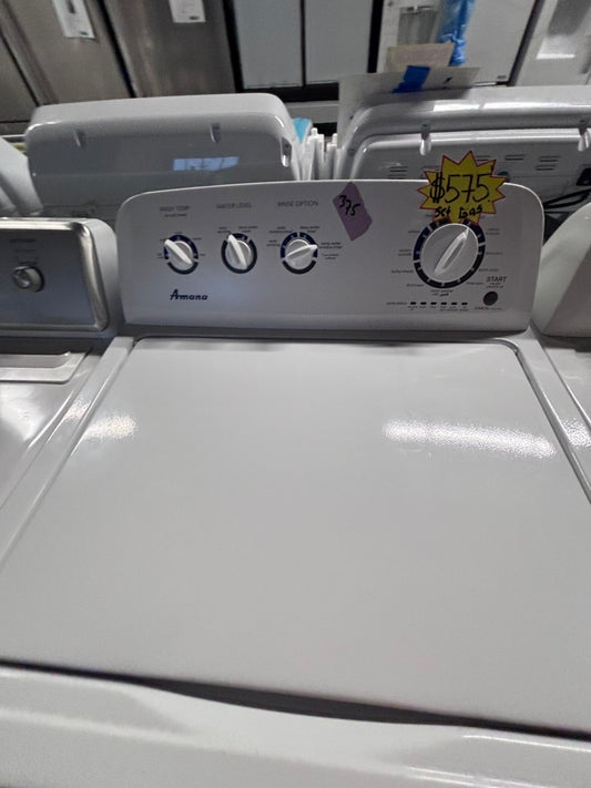 >Amana Top load washer large capacity machine 27” & Gas Dryer 29”wide 6.cu.ft set white #WDSAXB