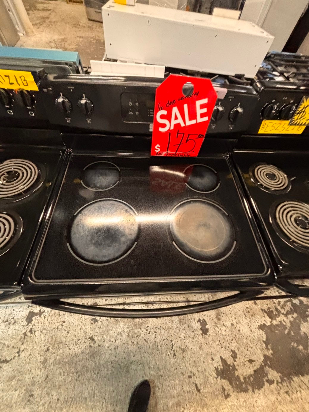 >*special🔥kenmore black top electric stove glass top  220v bake /Broil 4 burner used-Refurbished  great condition 30" #FLKF55B