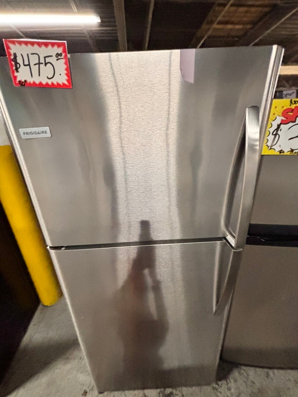 >Frigidaire 21cu.ft -top freezer refrigerator stainless steel -used refurbished 30” #RFF916B