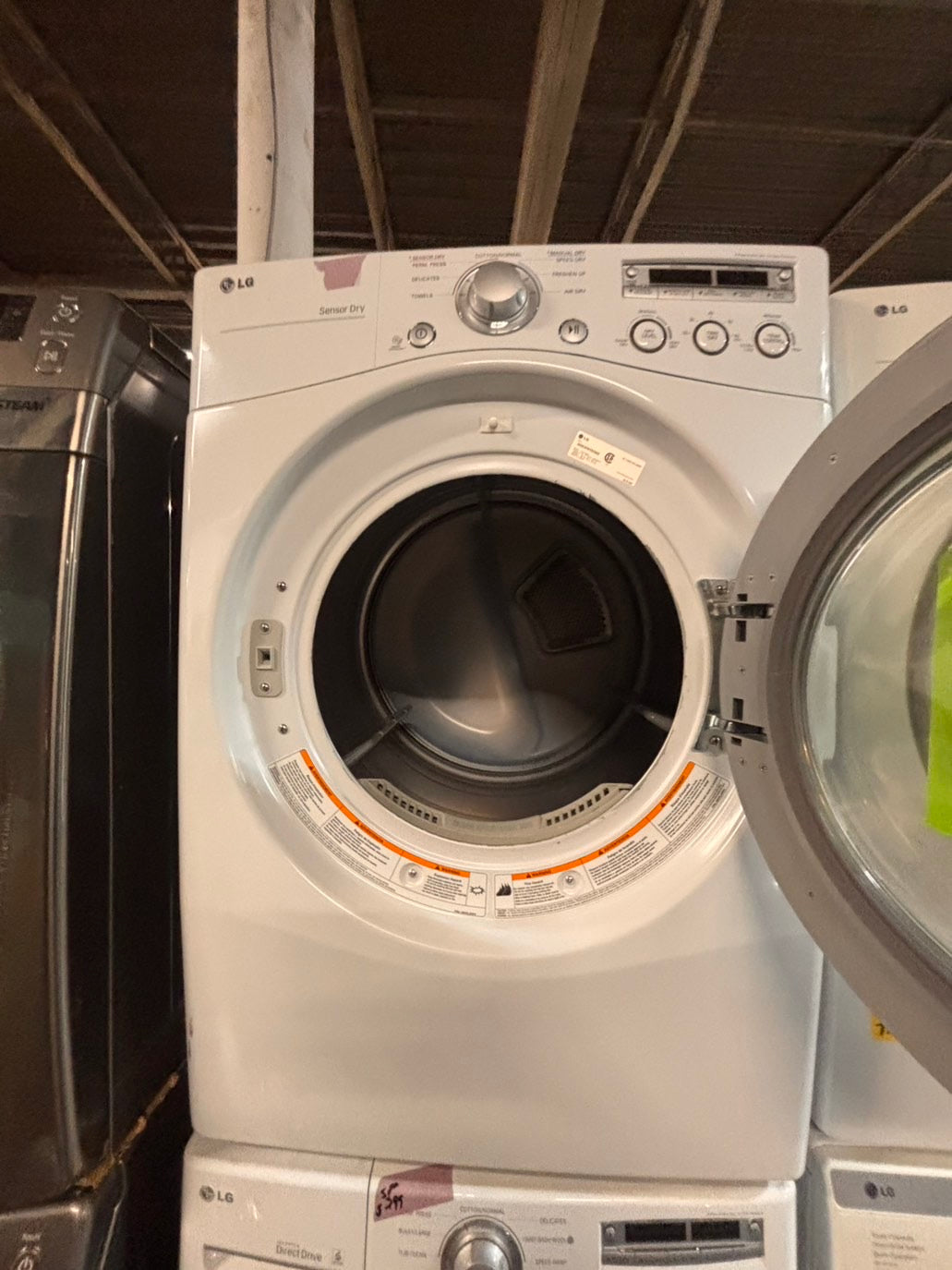>* special🎉LG washer & dryer set electric 220v front load stackable or side by side - sensor dry in white  #WQ575SET