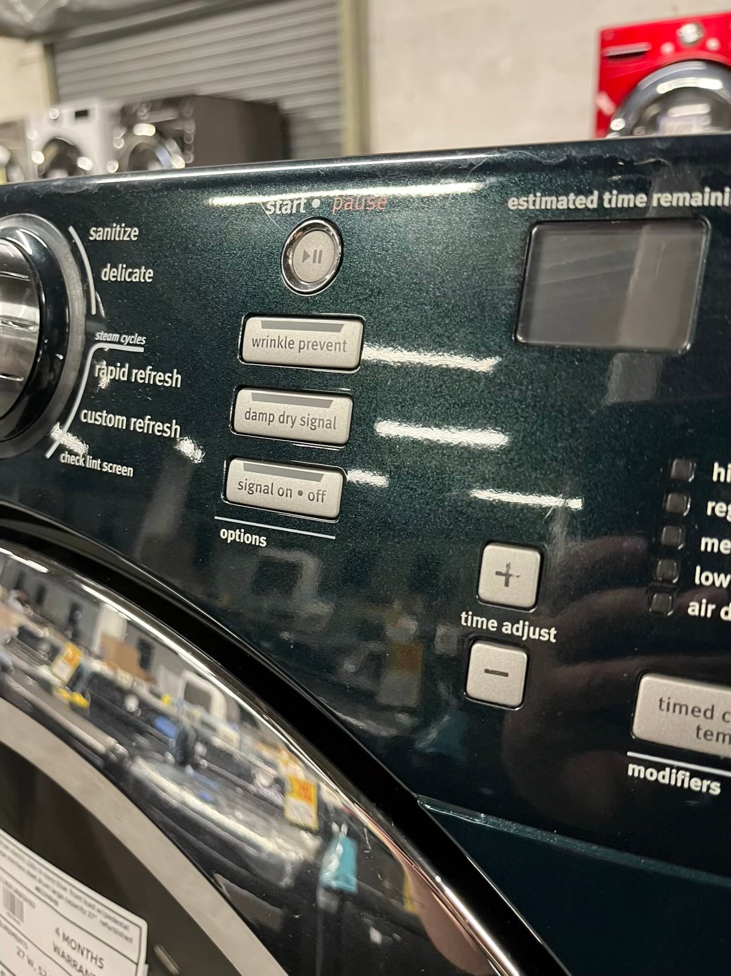 Clearance 🔥🎈Maytag Dryer electric 220v in dark green front load w/pedestal extra storage stainless steel drum large capacity 27" refurbished #ED346HB