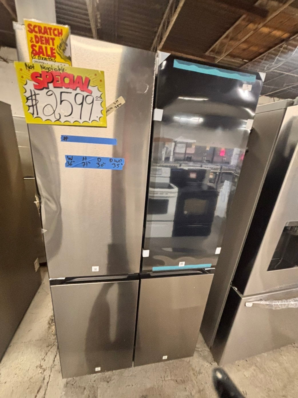 > New open box Samsung family hub 4-doors 📦 Refrigerator with ice maker & water dispenser - Stainless Steel #RZ29DFB