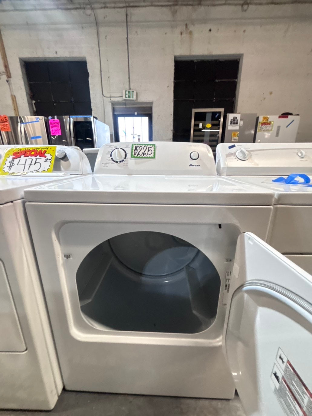 >Amana 29” large capacity electric dryer 220v side by side used-refurbished #AEYA74B