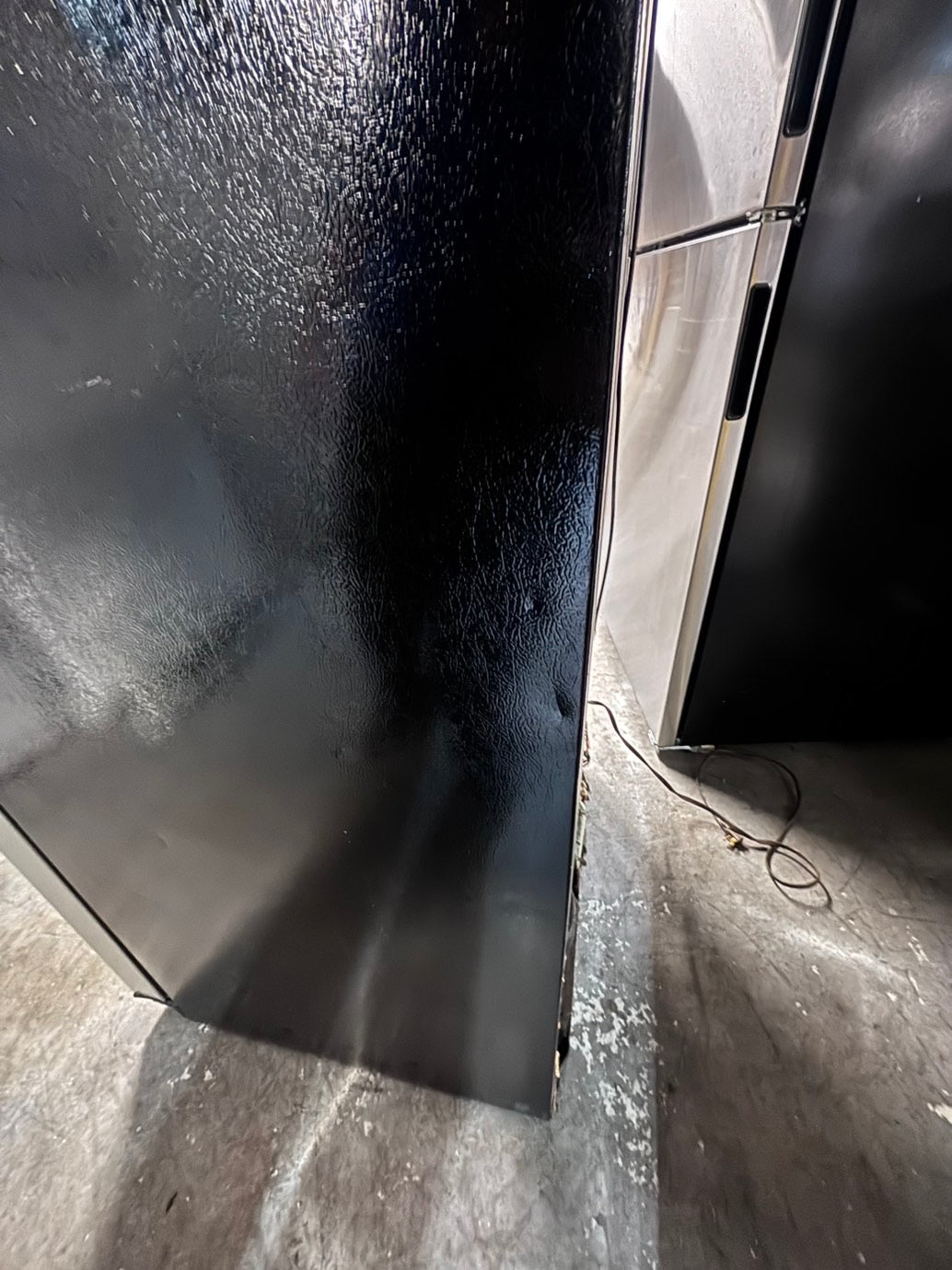 >*28”GE top freezer fridge with ice maker inside stainless steel  used-refurbished #FGBS3RB