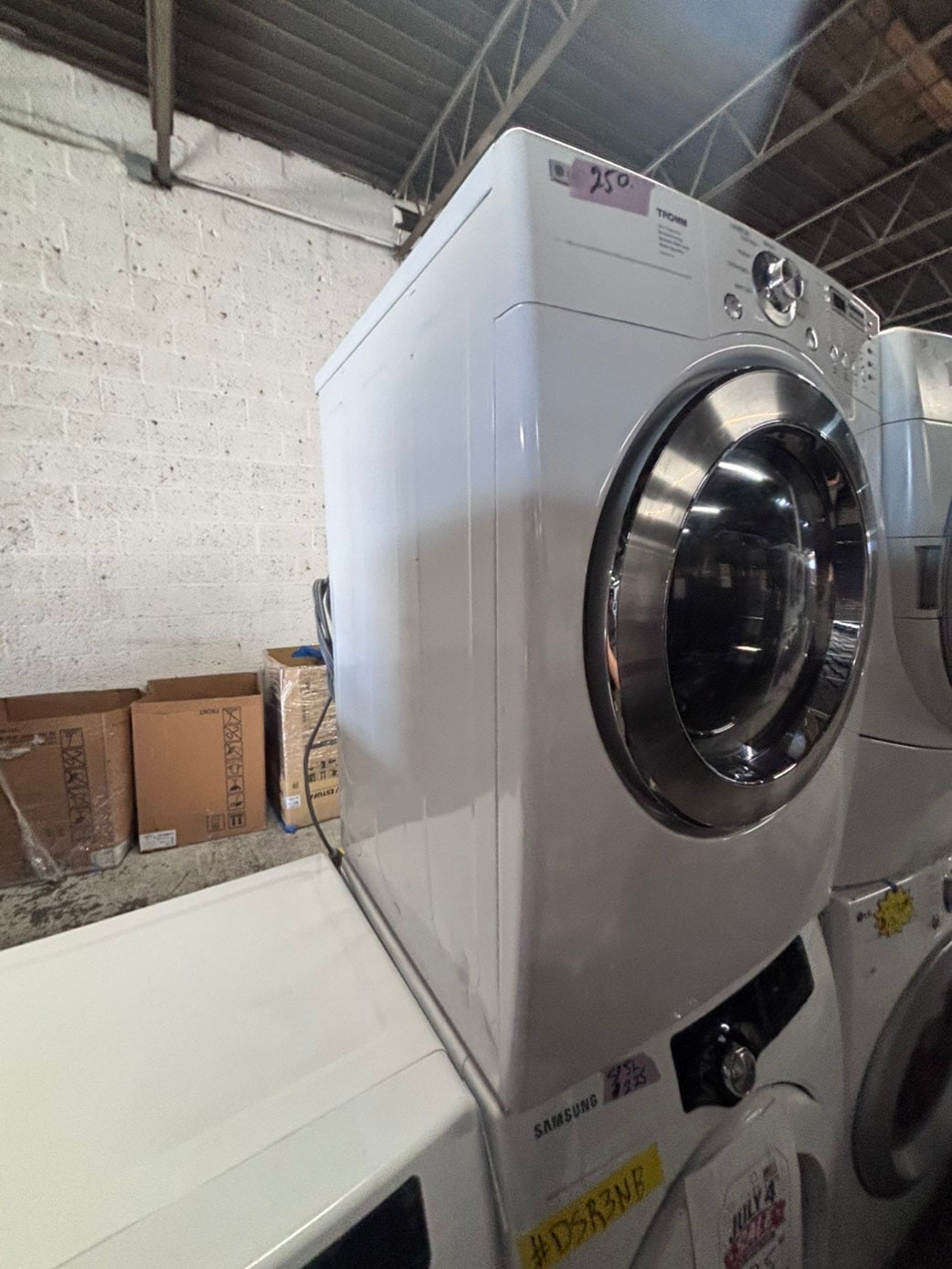 >*sale 🔥LG sensor Dry front load stackable electric 220v dryer in white  color used-refurbished 27" #DS267NB