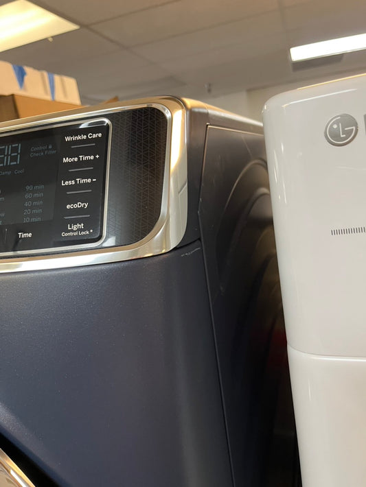 Ge - 7.8 Cu. Ft. Stackable Smart sensor dry power steam Electric Dryer with Steam and Sensor Dry - Graphite Steel 28" #RF2089L