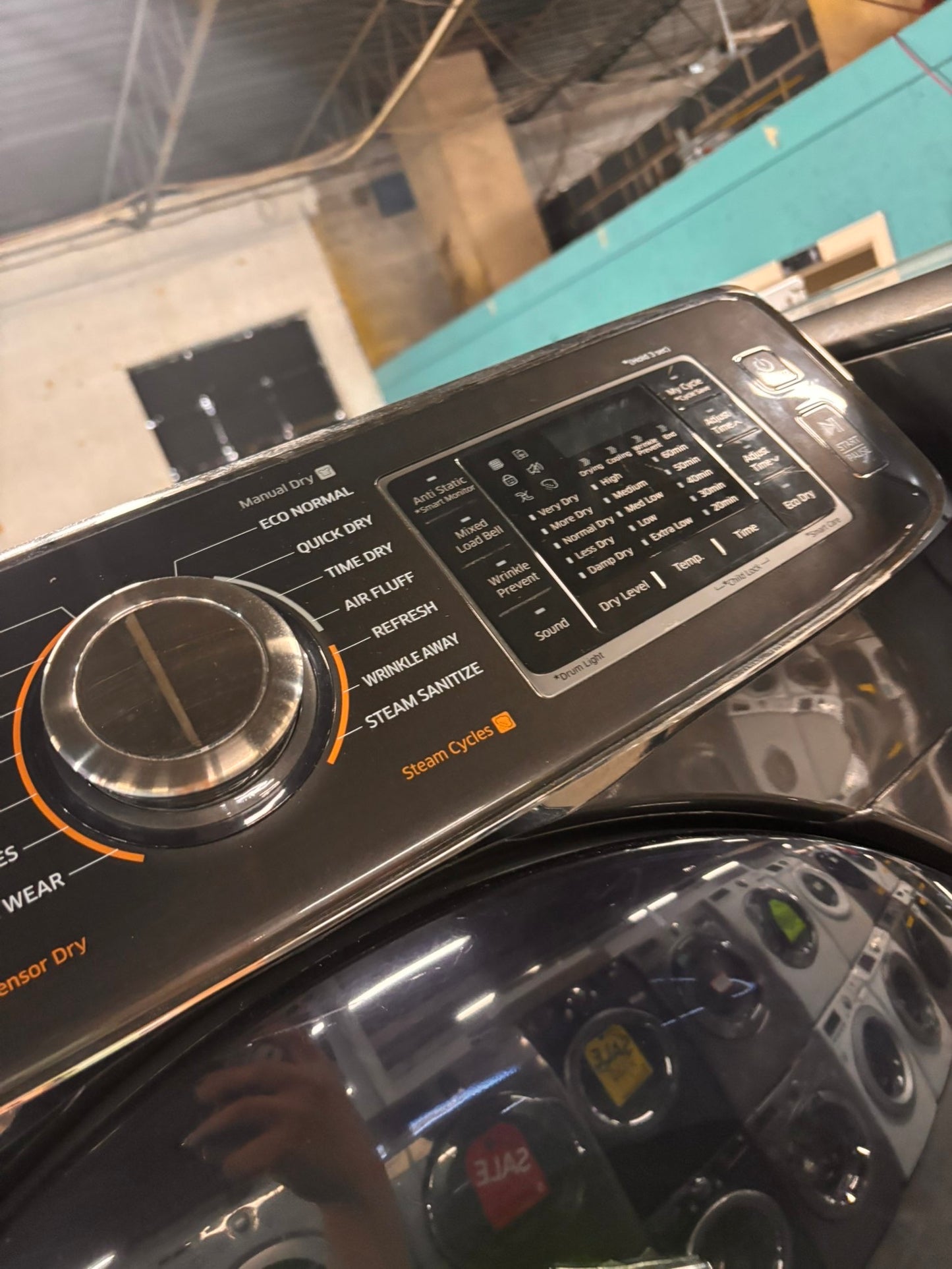 >*Mix & match Samsung dark gray  washer & gas dryer set front load stackable or side by side  27” in used Gas  -Refurbished #SGA23WBSET