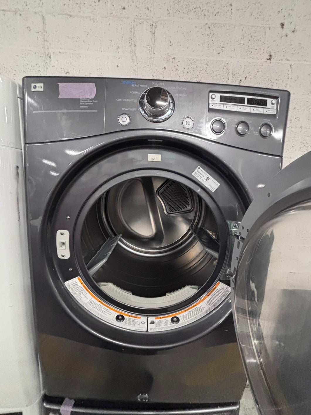 >💥LG washer 4.0 cu ft & dryer 7.5 cu ft set electric 220v front load stackable or side by side - sensor dry He in gray used-refurbished #WDHL44B