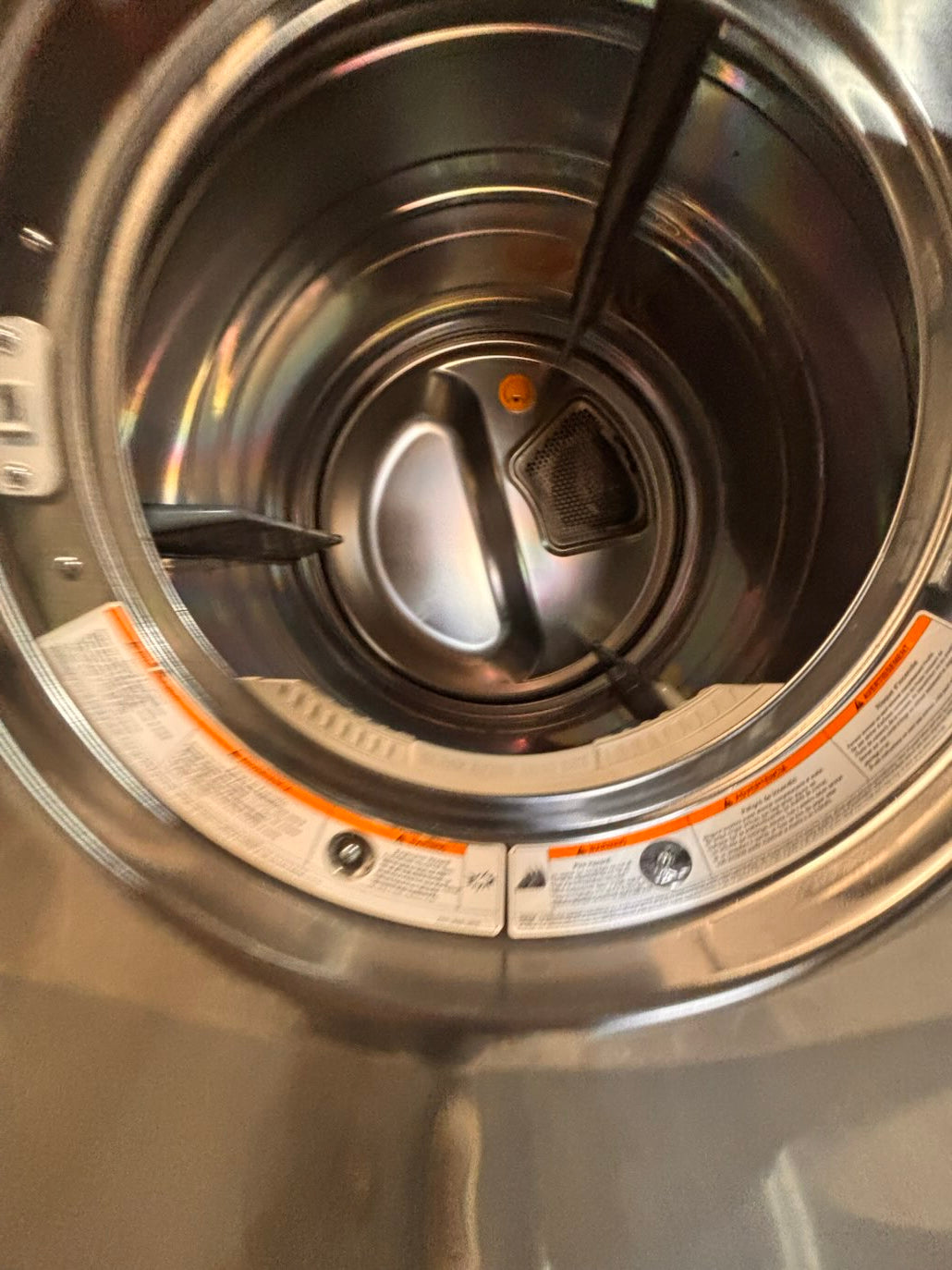 }}LG GAS  washer large capacity& dryer steam set front load stackable or side by side gray-silver 27” working 💯 with warranty !   used-Refurbished #LGSQ77SET