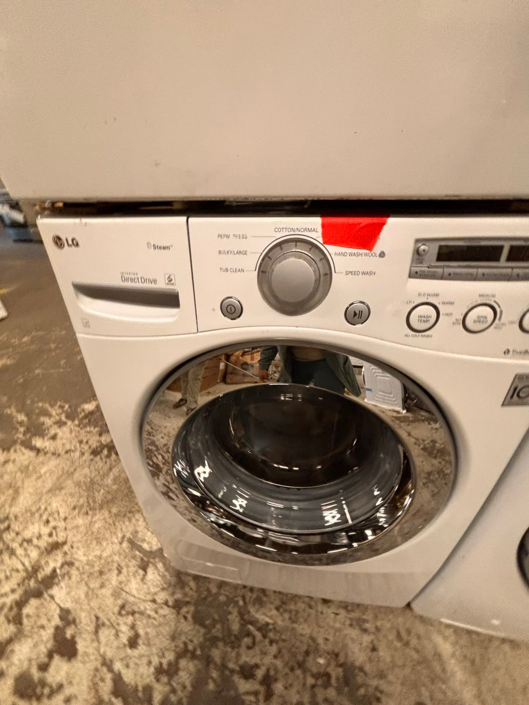 } } special🔥LG washer & dryer set large capacity,electric 220v front load stackable or side by side - sensor dry , working 💯 with warranty ! in white color used,refurbished #LGWW94SET