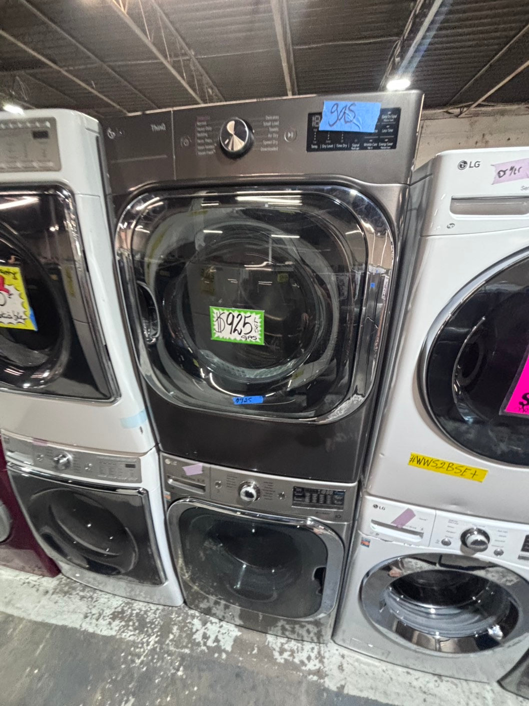 >*used great condition 29”refurbished LG steam washer & dryer mix & match set gas ⛽️ front load jumbo size stackable or side by side stainless steel drum 29" #WEA6G9B