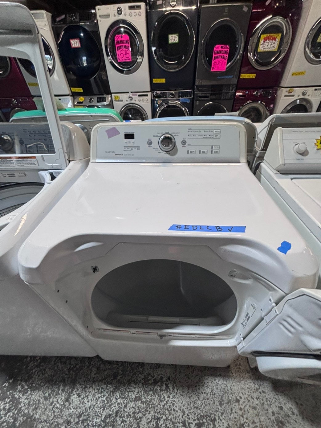 >*maytag bravos white  top top load washer large capacity & dryer set electric 220v side x side top load white color used-refurbished #WQX33SET