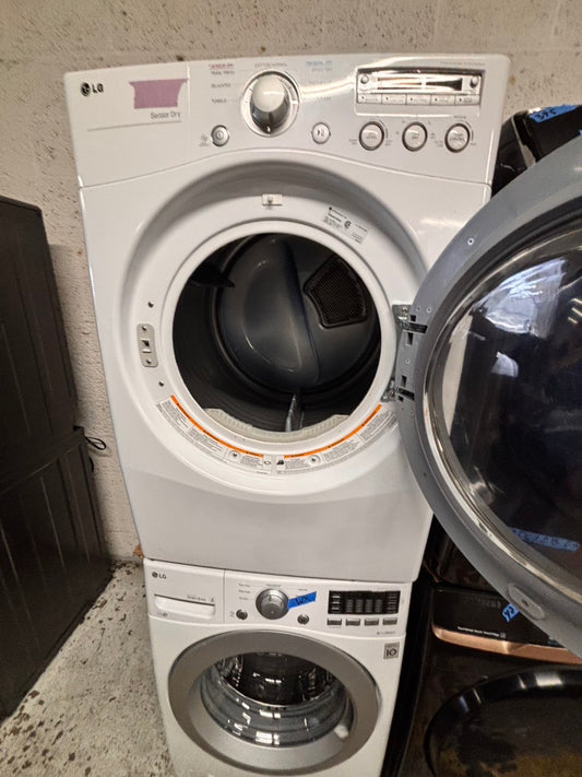 >on sale🔥Used-refurbished mix & match LG washer 4.5cu ft & electric dryer 7.2 cu ft large capacity set electric 220v front load stackable or side by side - sensor dry He in white   #WF7BSET