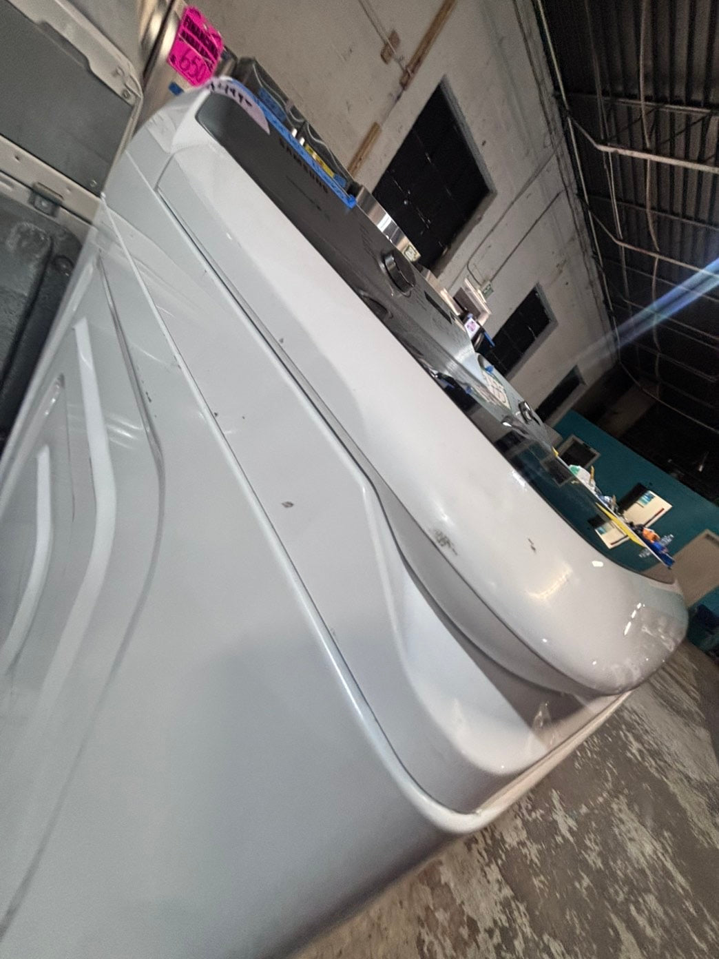 >*samsung extra  Large capacity white color Top load washer Drum stainless steel used,refurbished #SWPY57B