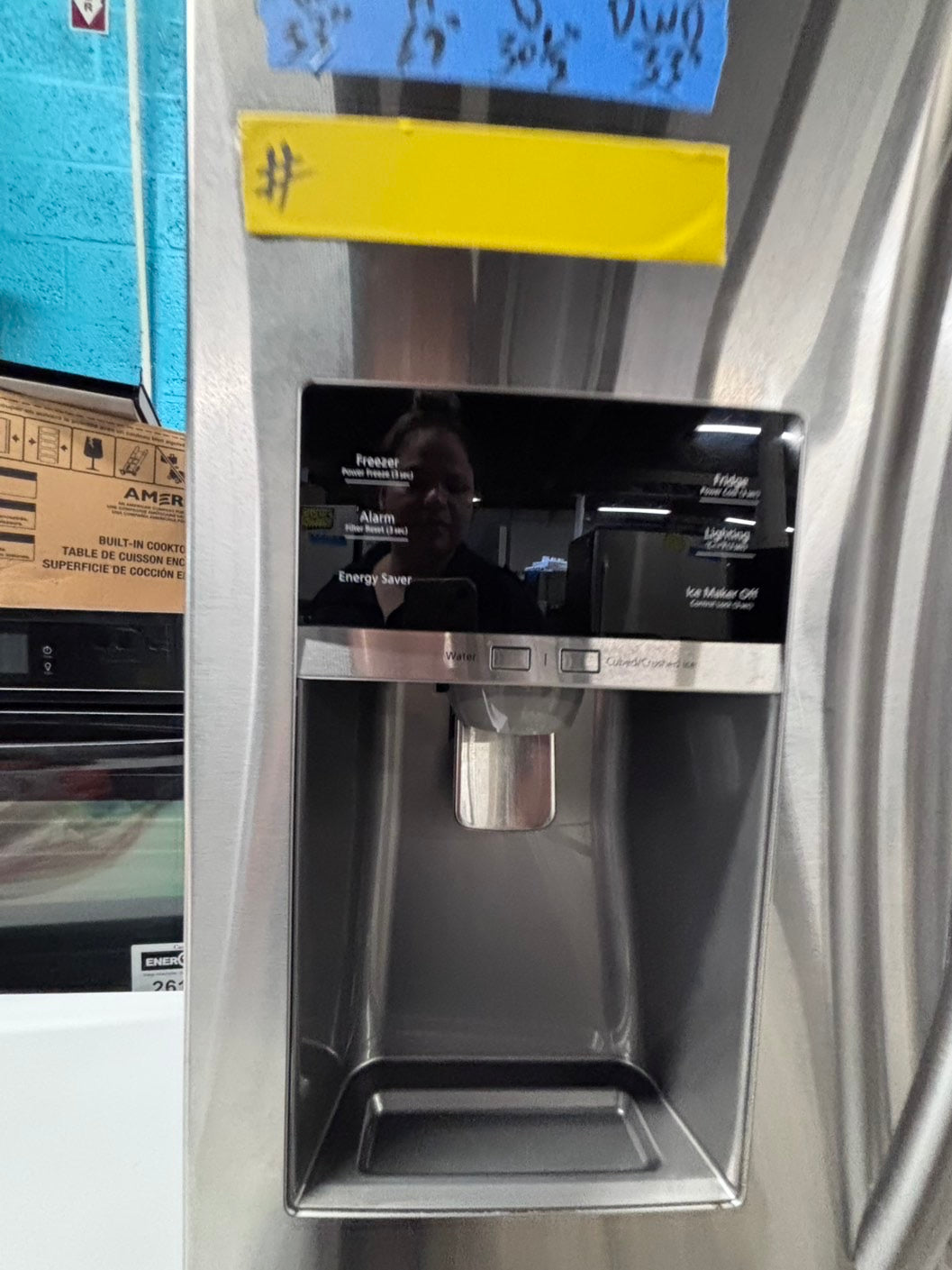 >*Samsung 4-doors French door Refrigerator 33w x 69h 30”1/2depth. /stainless steel w/ ice water dispenser 33" #RL7Q21QB