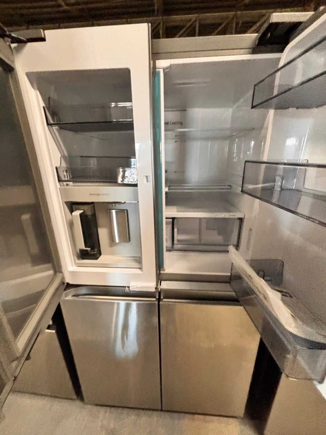 >special🎈New open box 📦 costumer return -Samsung - Bespoke 23 cu. ft. Counter Depth 4-Door French Door Refrigerator with Beverage center #RS33T41B