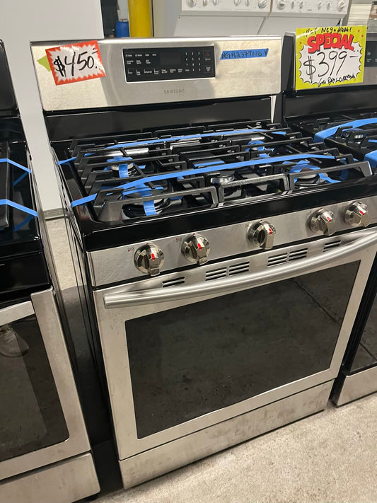 - Samsung range 5 burner convection roast bake broil dehydrate self clean stainless steel  30" #GR237TNB