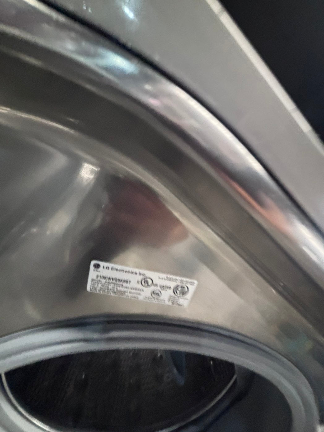>*used great condition 29”refurbished LG steam washer & dryer set electric front load jumbo size stackable or side by side stainless steel drum 29" #WEX5S9B