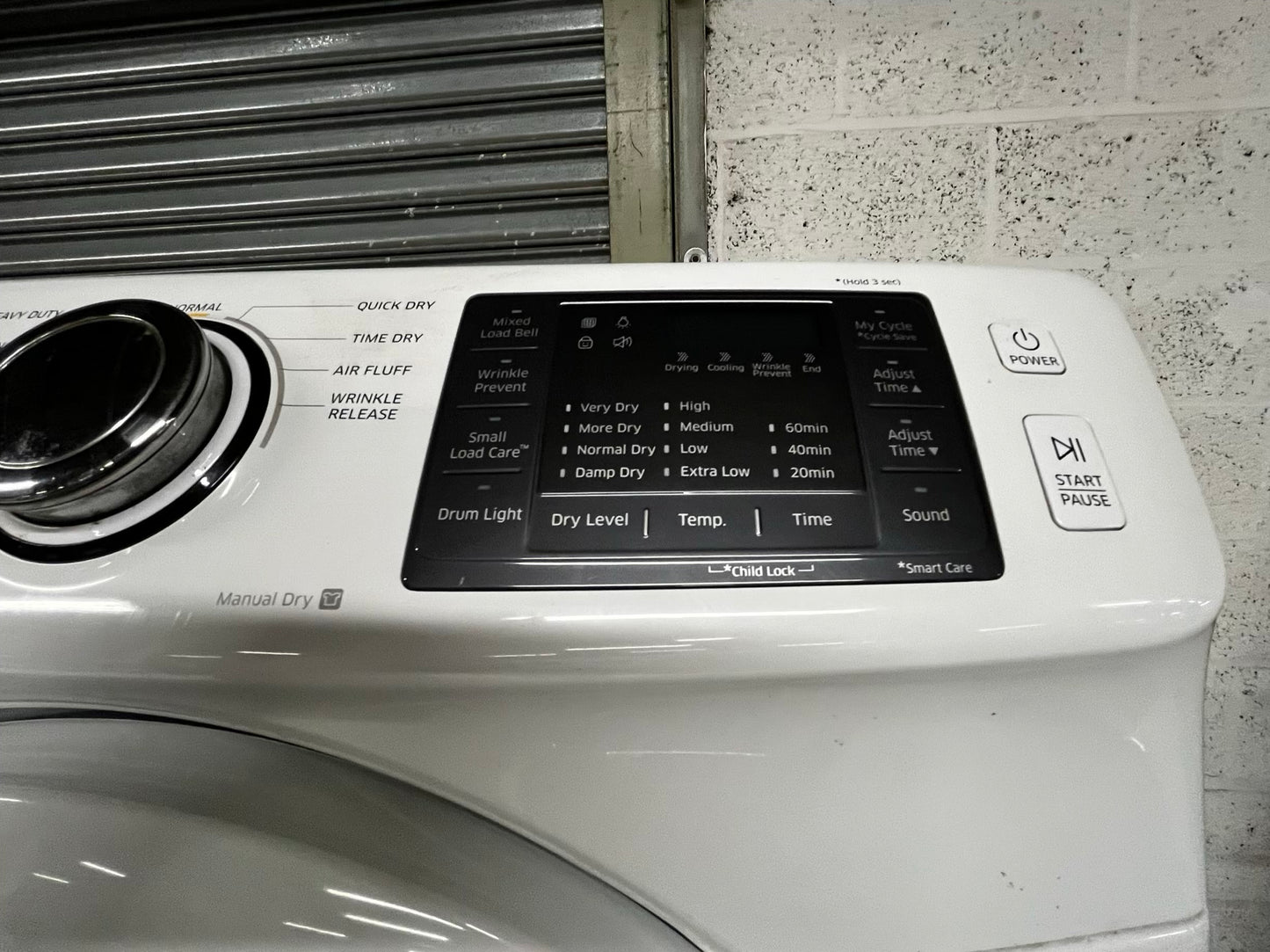 • Samsung  washer 4.5 cu ft & dryer 7.5 cu ft set electric 220v front load stackable or side by side - sensor dry He in white  #WD3946TB