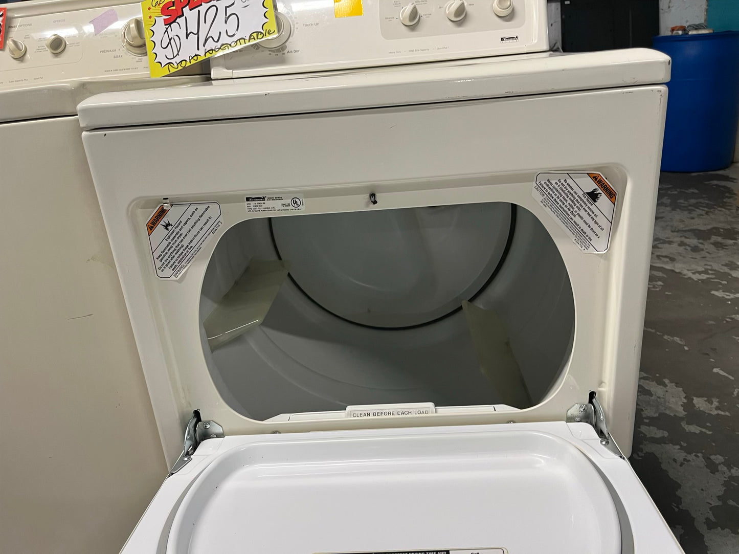 - Kenmore washer & dryer set electric 220v side x side top load w/agitator used-refurbished #WD239TB