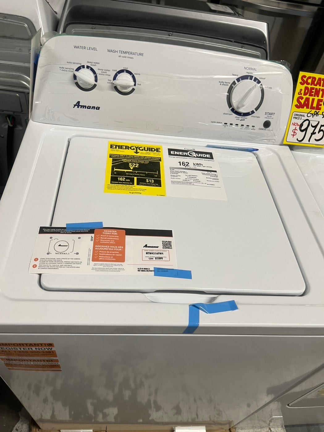 Open box 📦 New S/d Amana Top load washer 3.5 cu.ft and Top load Gas dryer 6.5 cu.ft  set white #AMW35B
