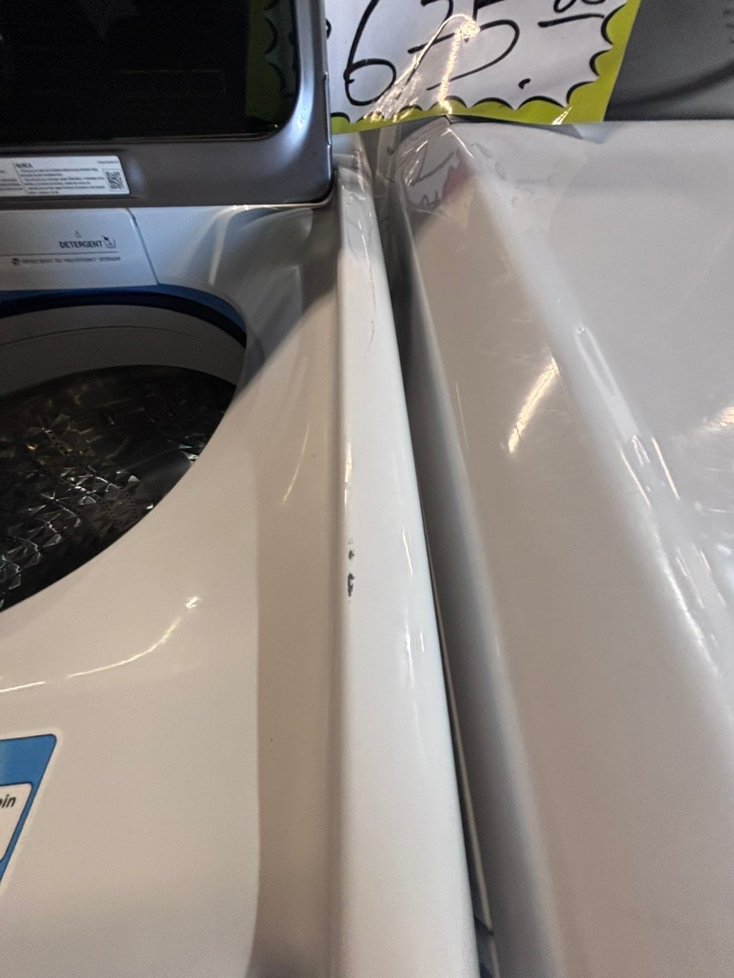 >>samsung mix & match white  top top load washer large capacity & dryer set electric 220v side x side top load stainless steel drum white color used-refurbished #WDS6YB