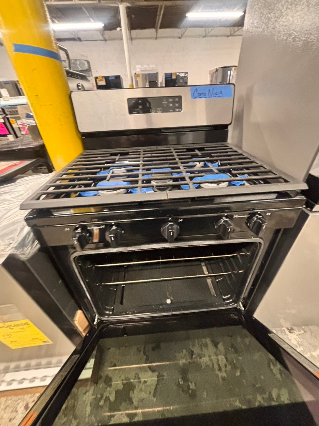 >Special 🎈4pc. Mix & match  Combo new open box costumer return -counter depth french door refrigerator whirlpool 36” w/ice maker inside gas range whirlpool five burners ,new open box over the range microwave GE & new open box dishwasher beko #RFWQ63PC