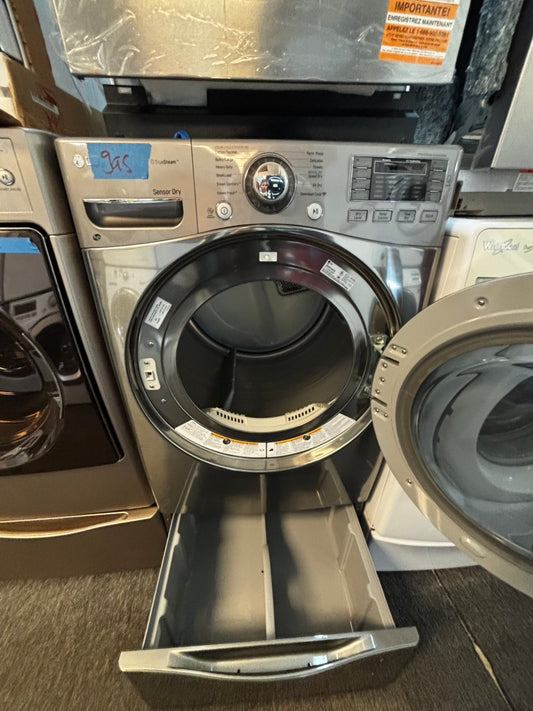 -LG GAS Dryer front load w/pedestal extra storage 27" in  used -Refurbished.  #GD7833JL