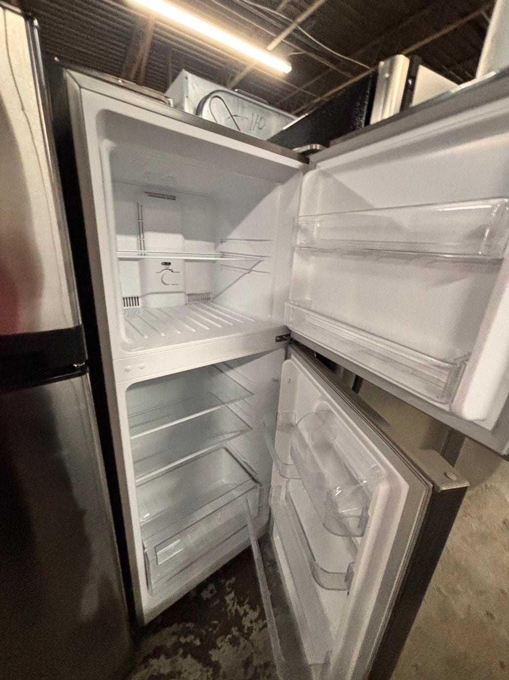 >insignia top freezer refrigerator stainless steel 24" refurbished #RF743BB