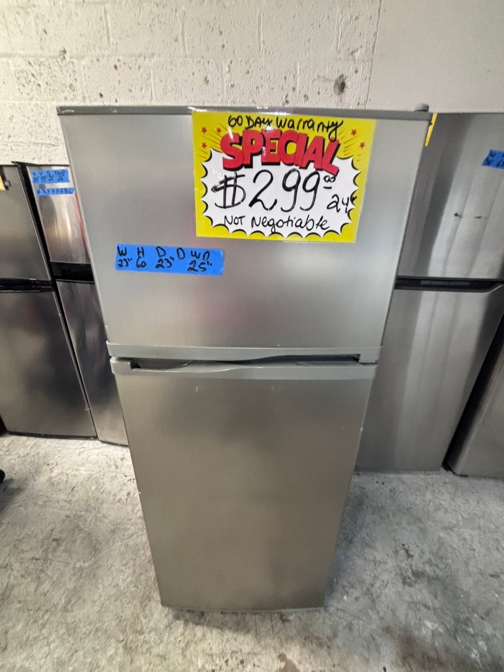>>top freezer refrigerator stainless steel 24" refurbished #RF711DB