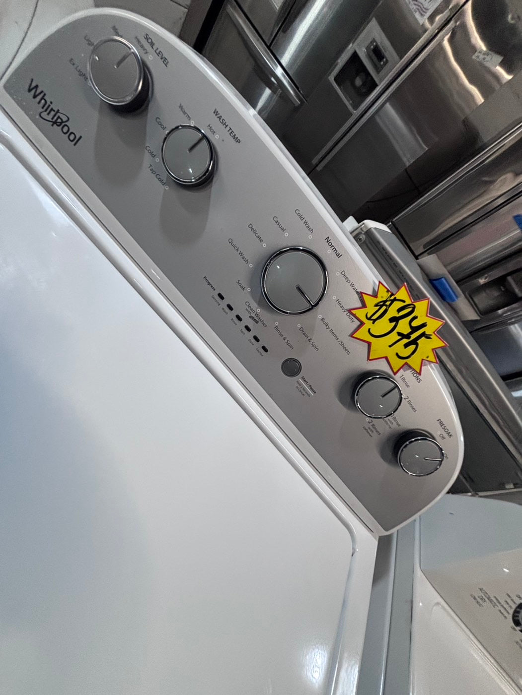 >*whirlpool Top load washing machine w agitator large capacity 27" in good condition,used-Refurbished #TWA336B