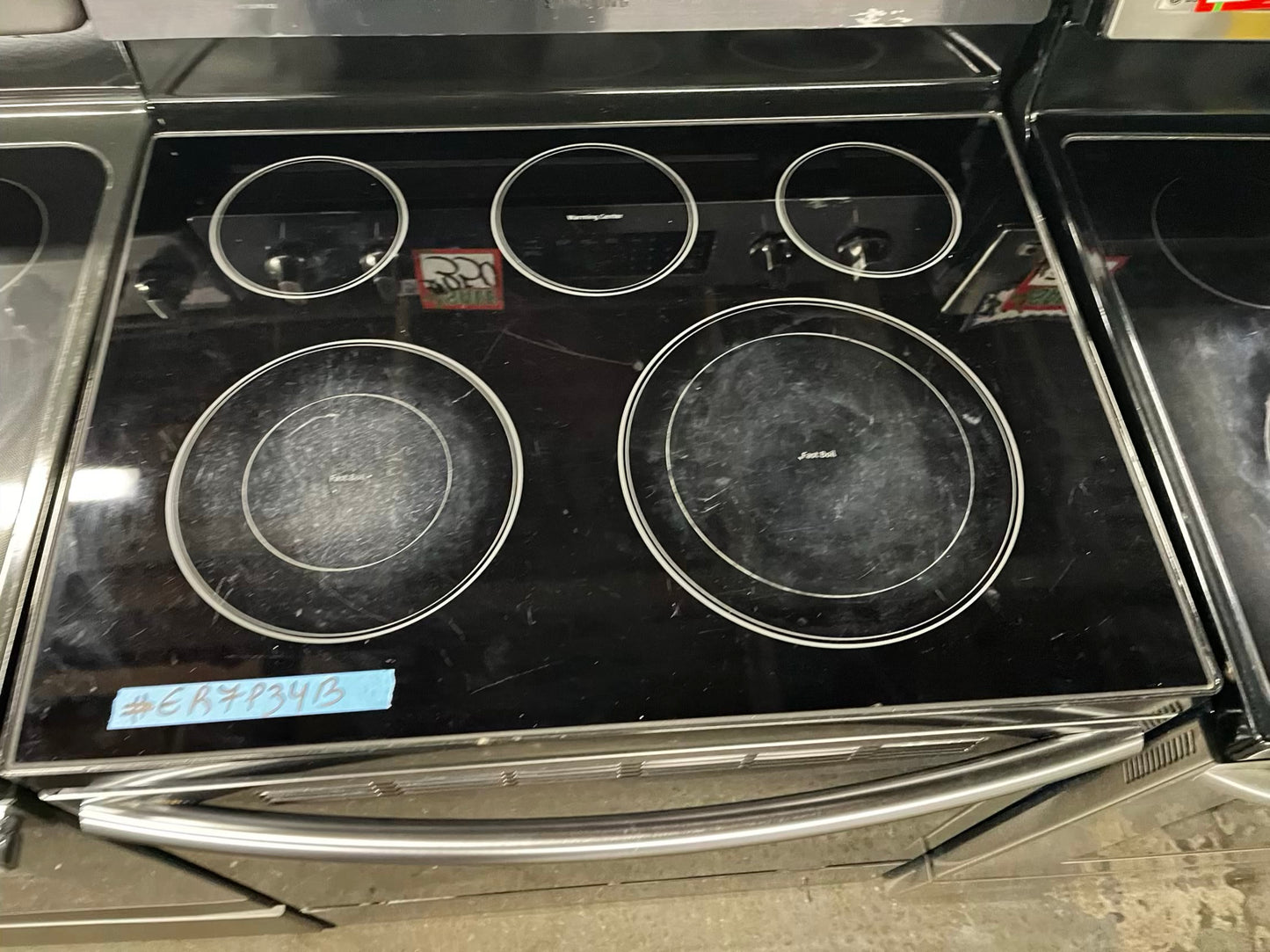 🎁Holiday Sale 🎄 Samsung electric 220v glass top range 5 burner Refurbished convection bake Broil self clean black stainless steel 30" #ER7P34B