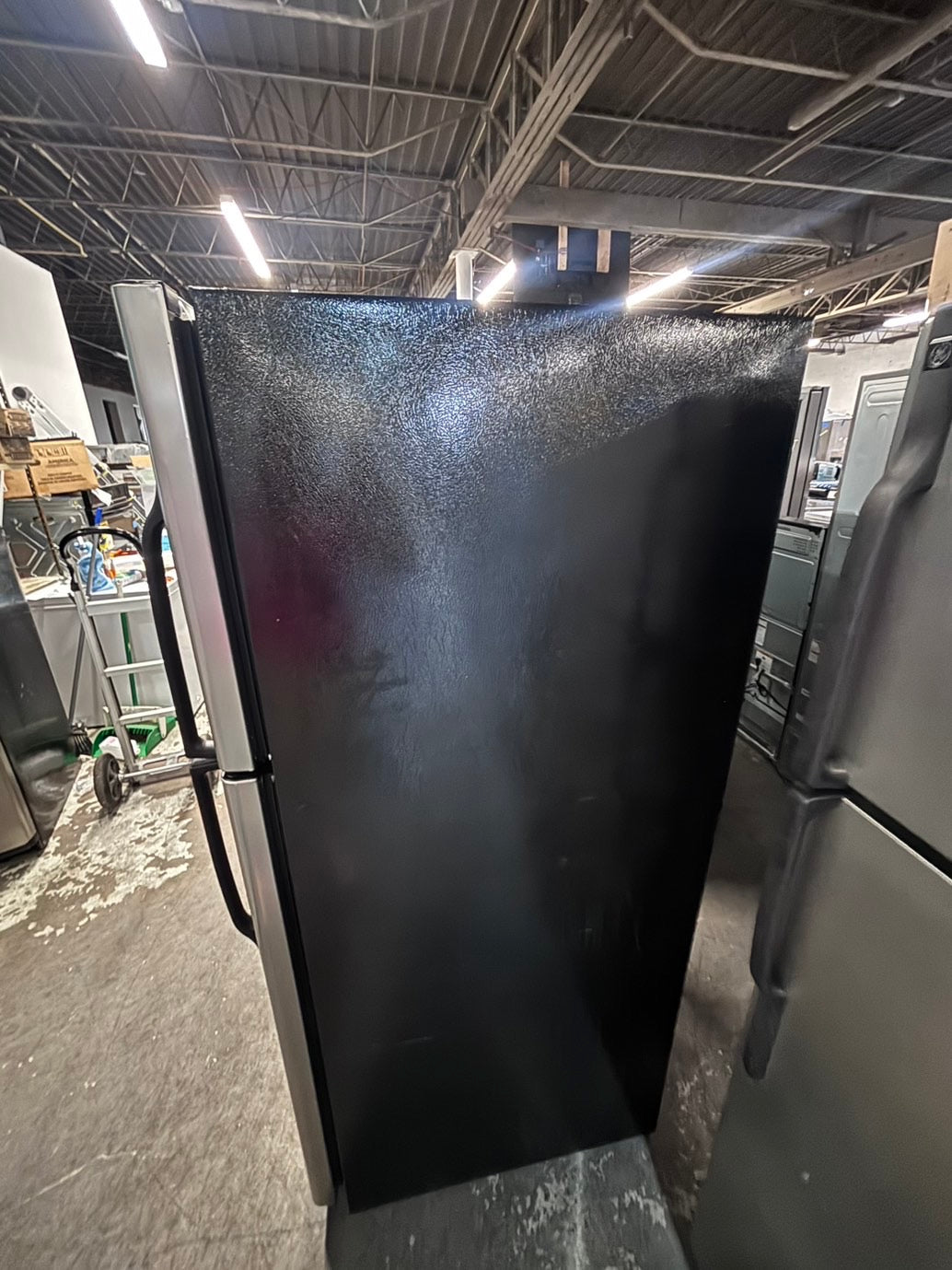 >*GE top freezer refrigerator with ice maker inside stainless steel used-refurbished 30" #RFC11YB