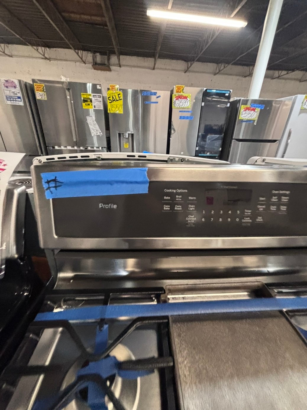 >>GE Gas range 5 burner convection oven bake ,broil Hi/Lo self clean in stainless steel used-Refurbished 30” #SGQ5QB