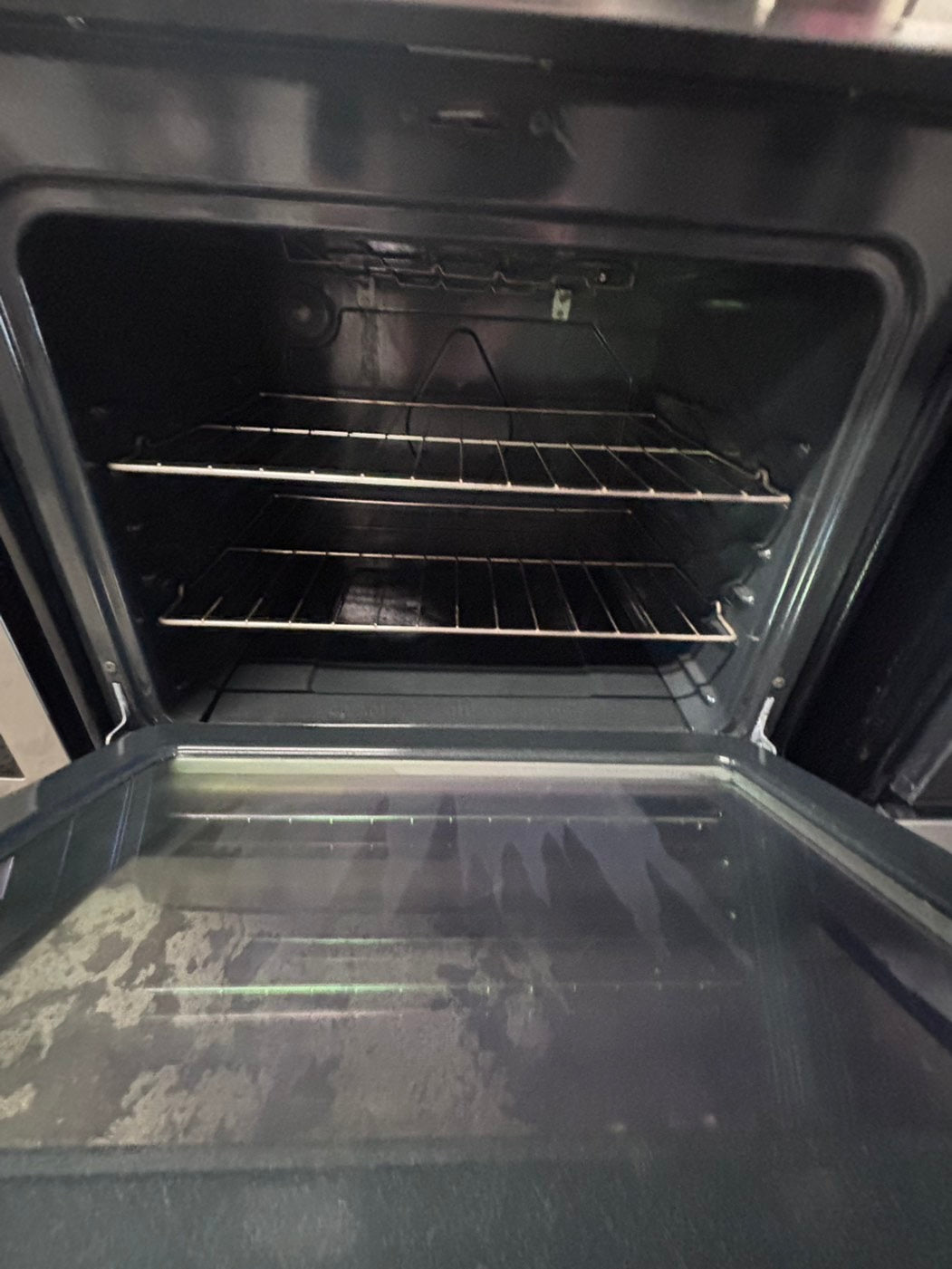 >Frigidaire slide in Glass top electric 220v range 5 burner warm zone bake broil self clean in stainless steel 30" used-Refurbished #ERSR27B