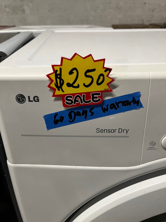 LG sensor Dry front load stackable electric 220v dryer in white  27" #ED669B