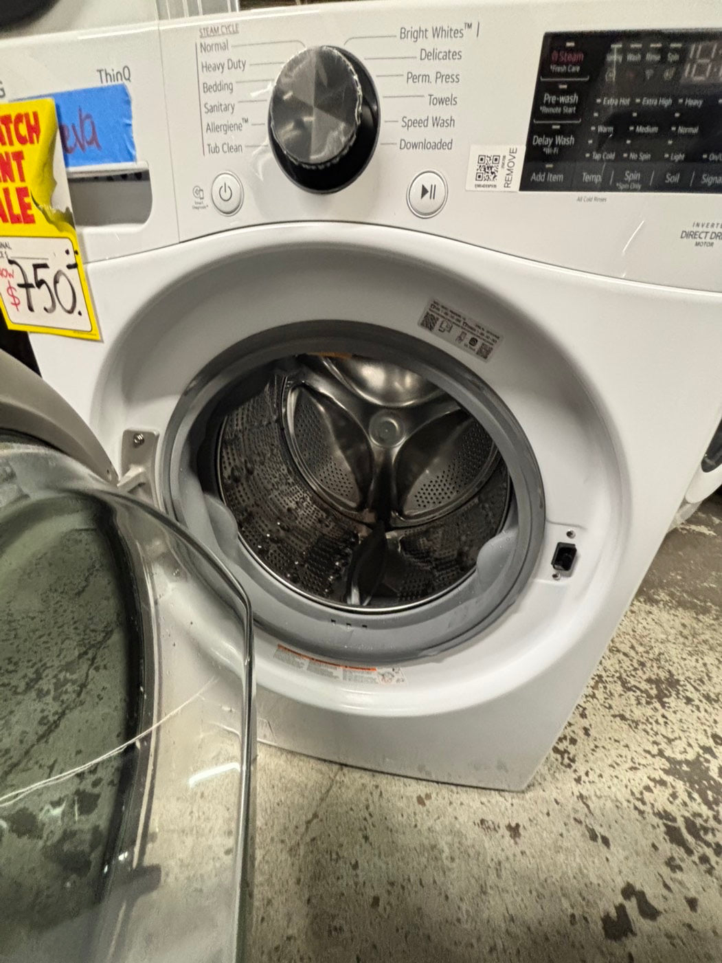 -LG new scratch and dent  open box front load stackable washer white  27" #FW167B