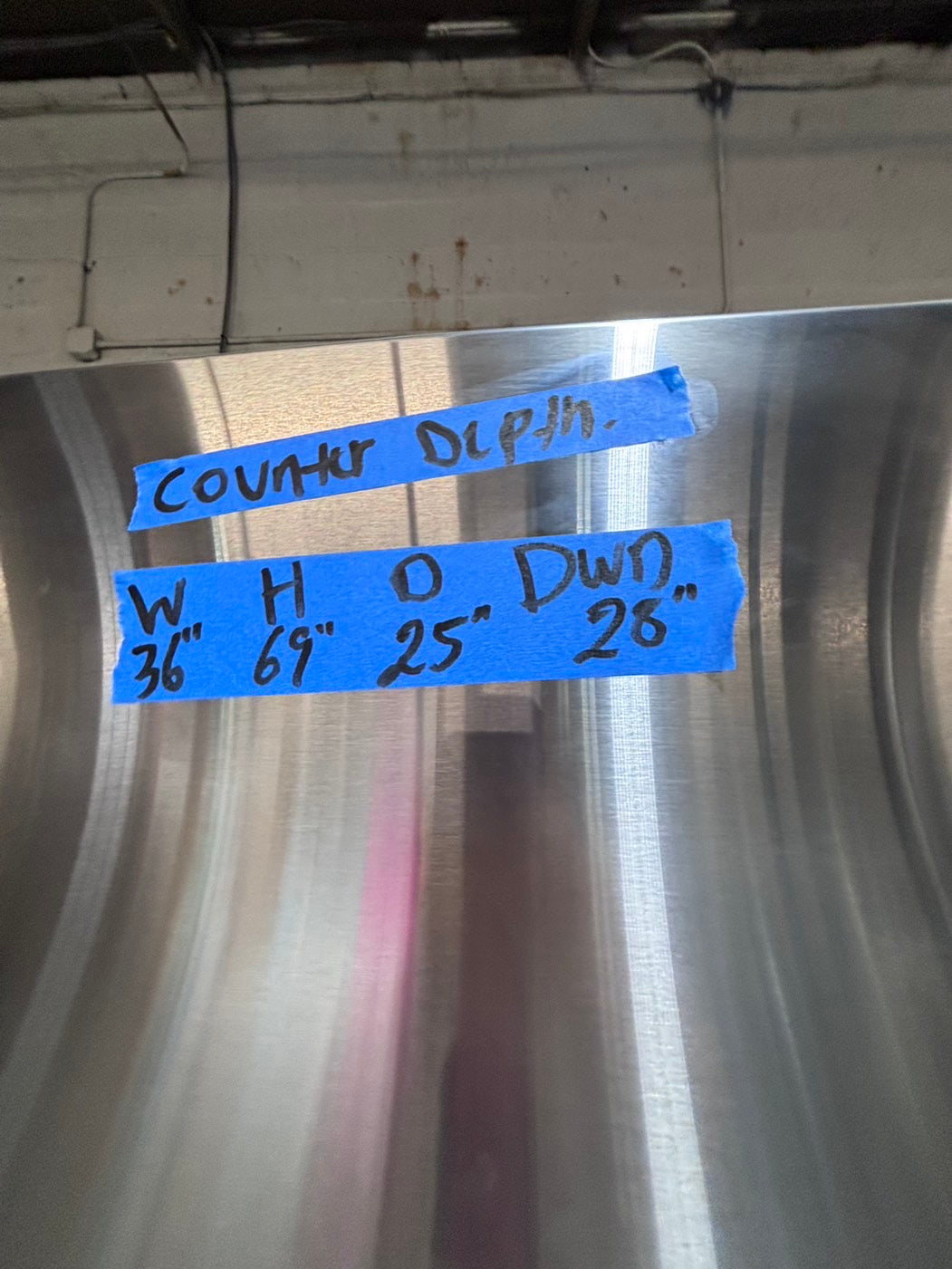 >>36” x69h 24”depth LG  French door Refrigerator counter depth stainless steel w/ ice water dispenser great condition 36" used-refurbished #KVVS24B