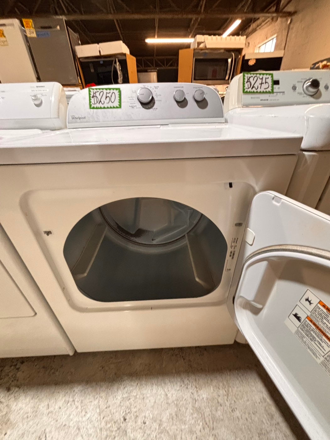 >*whirlpool side x side large capacity electric 220v dryer  in white 27” Refurbished #ED85S1B