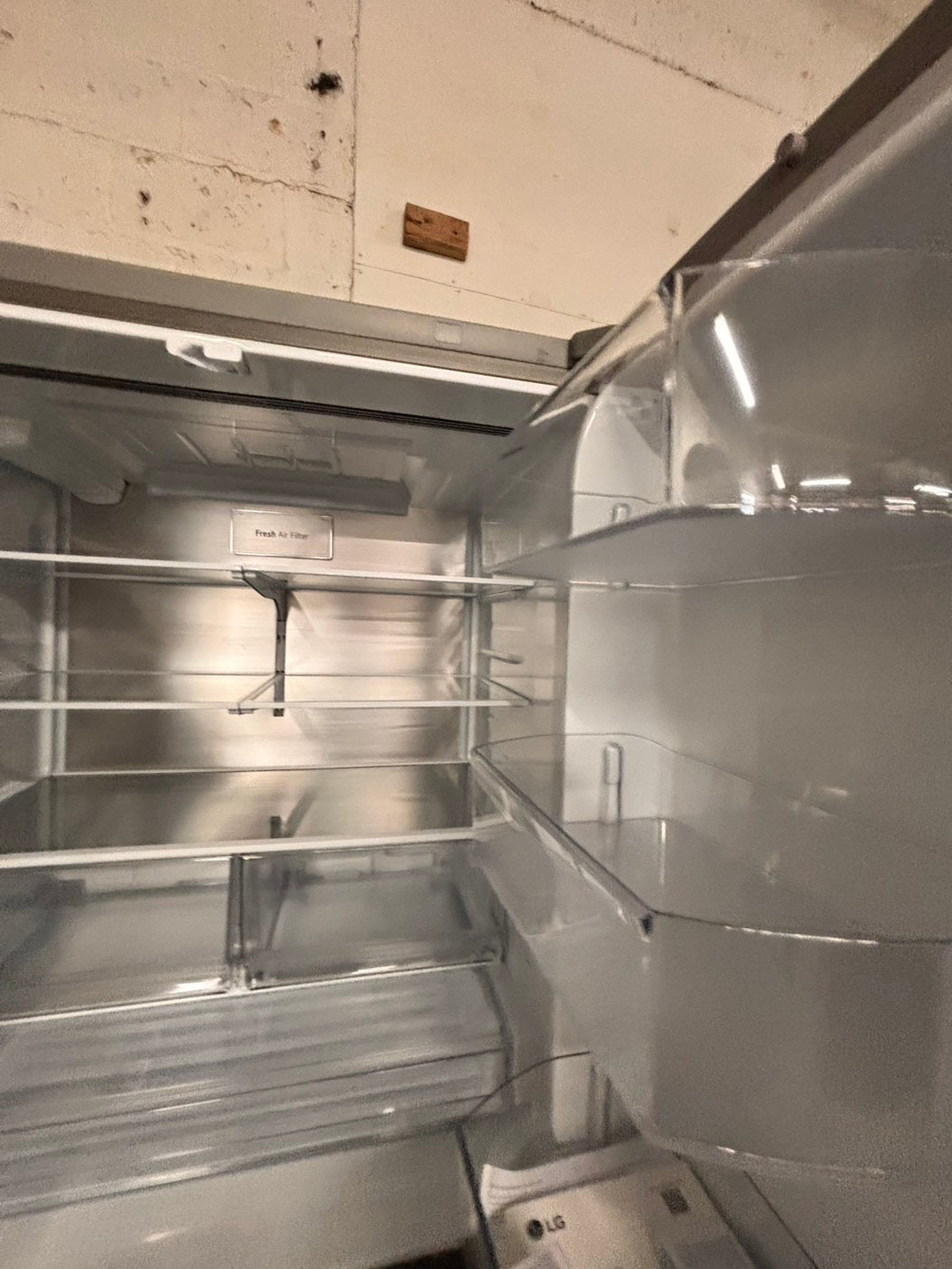 > LG new open box 📦 costumer return 27 cu. ft. SMART Counter Depth MAX French Door Refrigerator with Ice and Water inside ADA Comp in PrintProof Stainless Steel #RLIOAB