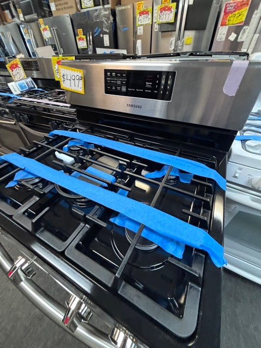 >Samsung stainless steel Gas range 5 burner convection bake roast broil  -used-Refurbished 30” #GRYXV3L