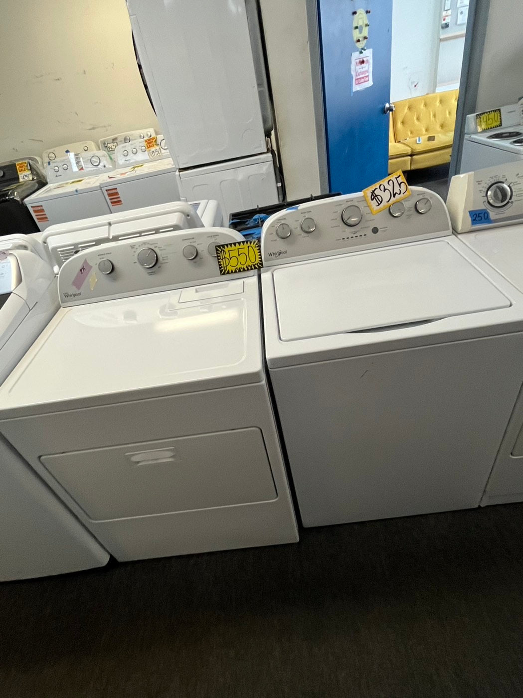 =• whirlpool top load washer  & electric dryer 220v  set top load side by side #WHTP35SET